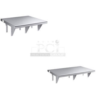 2 BRAND NEW SCRATCH AND DENT! Items Including Regency 600PTS2424 16-Gauge Type 304 Stainless Steel Pass-Through Shelf - 24" x 24" and Regency 600PTS2436 16-Gauge Type 304 Stainless Steel Pass-Through Shelf - 24" x 36". 2 Times Your Bid! May Be Missing Pieces. 