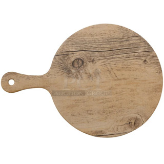 2 Boxes of 12 BRAND NEW SCRATCH AND DENT! GET SB-775-OW Madison Avenue / Granville 10 3/4" Round Faux Oak Wood Melamine Display Board with Foot and Handle. 2 Times Your Bid! 