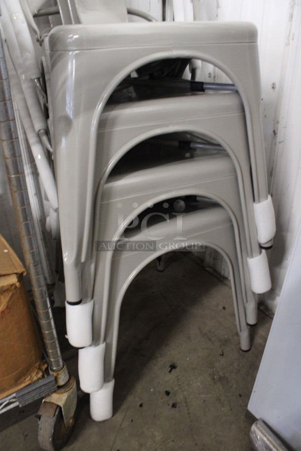 4 BRAND NEW! Silver Metal Tolix Dining Chairs. Stock Picture - Cosmetic Condition May Vary. 17x18x34. 4 Times Your Bid! - Image 2 of 3