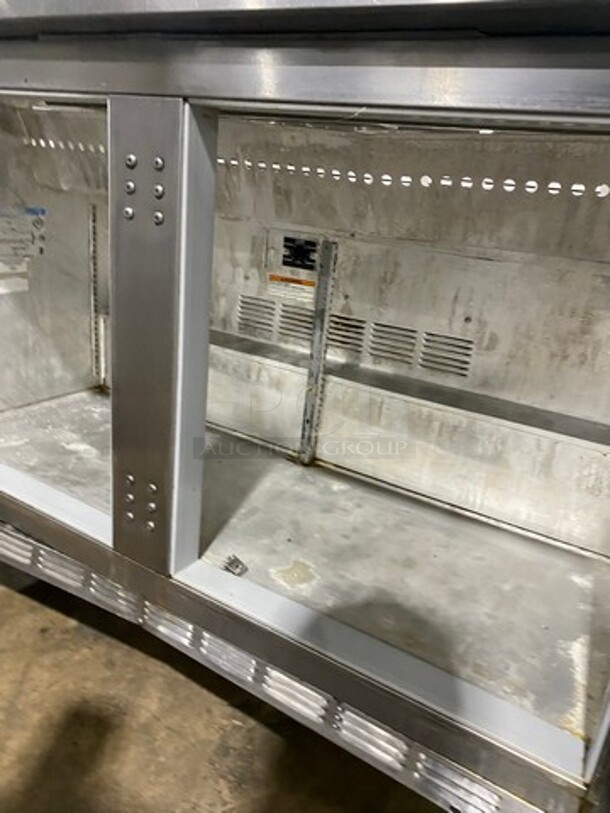 BEVERAGE AIR- SPE48-12 Stainless Steel Commercial Sandwich Salad Prep Table Bain Marie Mega Top, on Commercial Casters. 115 Volts, 1 Phase. - Image 6 of 9