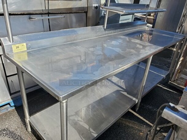 Stainless Steel Work Table W/ Overhead Shelf  - Image 2 of 4