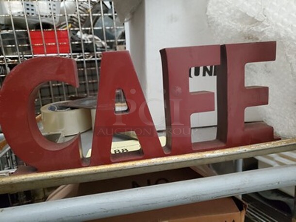 "CAFE" Sign  - Image 1 of 2