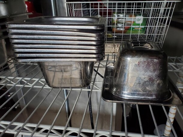 ALL ONE MONEY Lot of 9 Stainless Steel food pan! - Item #1113436