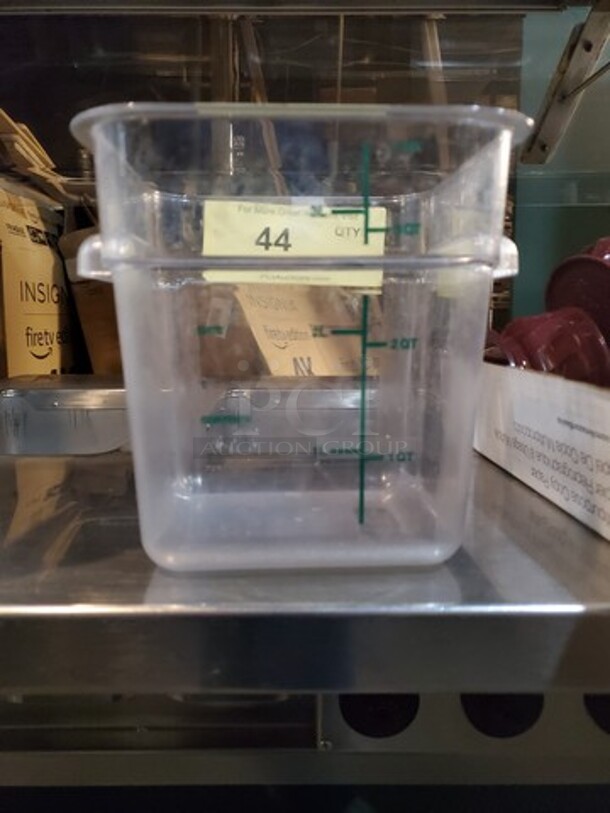 Cambro® Square Food Storage Containers - 4 Quart, Clear BIDX4 - Image 1 of 3