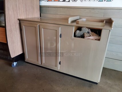 Food and Beverage Cabinet with Trash Receptacle