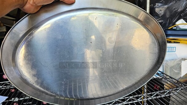 Lot of 2 Miscellaneous Stainless Steel Platters - Image 2 of 3