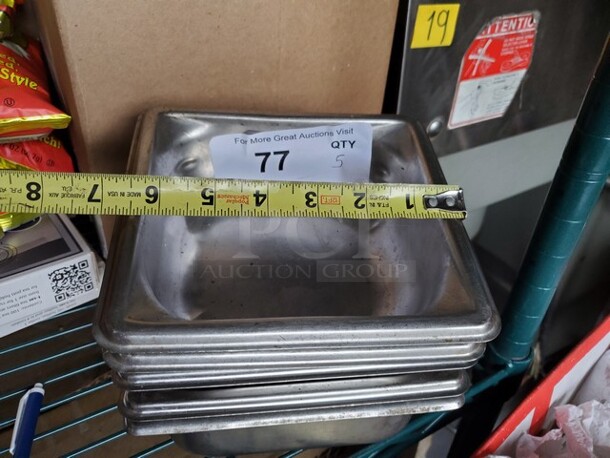 Lot of 5 Square Stainless Steel Containers  - Image 3 of 5