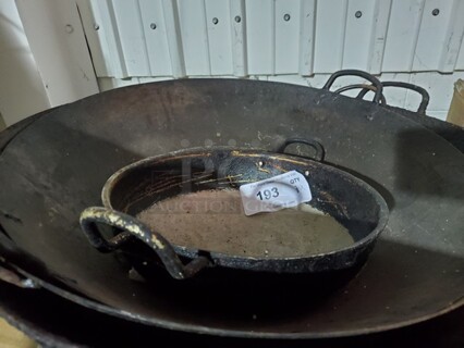 Lot of 4 Miscellaneous Pots
3 are Woks