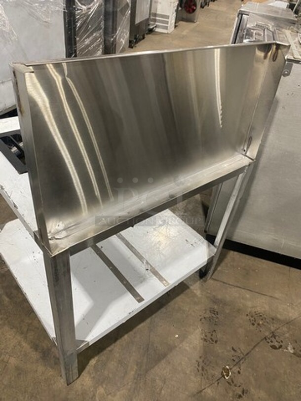 WOW! Custom Made Commercial Single Burner Prep Table! With Raised Back Splash! With Storage Space Underneath! Solid Stainless Steel! On Legs! - Image 3 of 7
