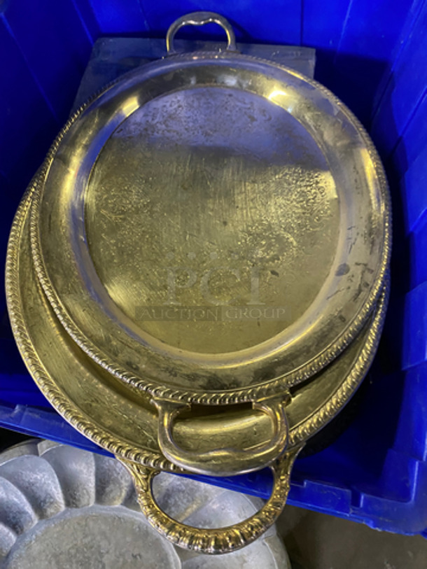 ALL ONE MONEY! Various Decorative Metal Food Serving/ Display Trays! - Image 4 of 5