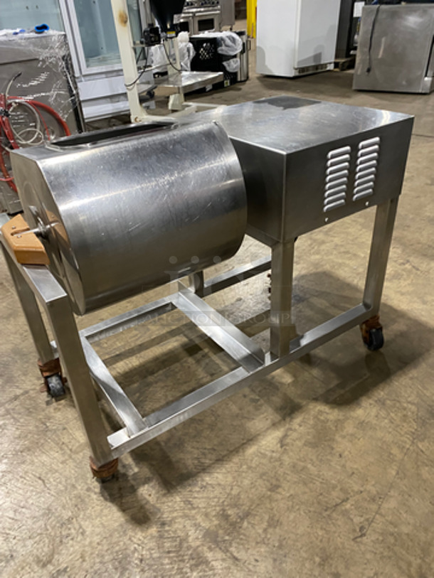 Commercial Floor Style Meat Seasoning/Mixing Tumbler! All Stainless Steel! On Casters! - Image 4 of 7