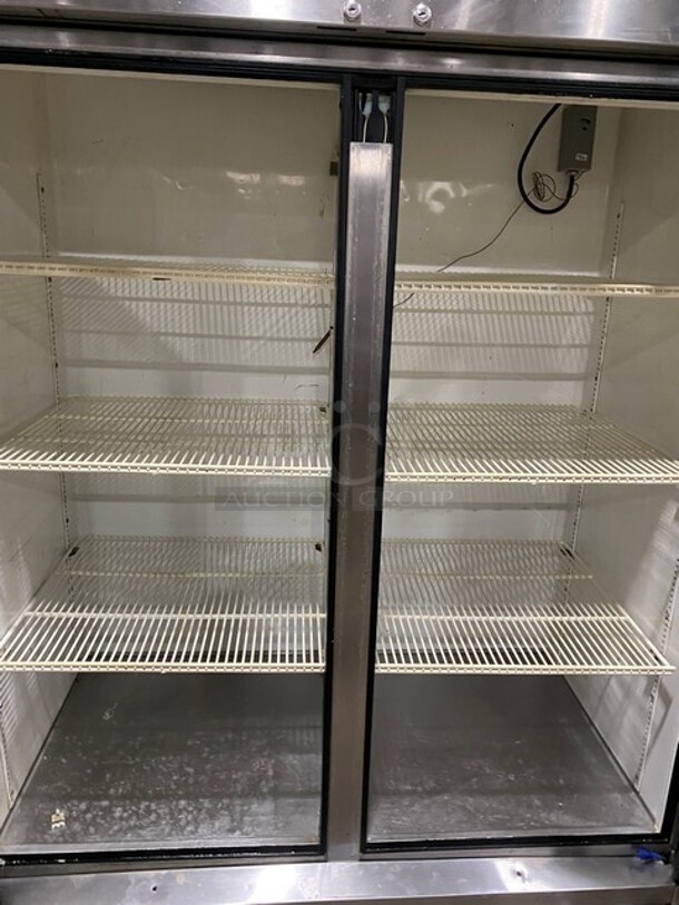 True Stainless Steel 2 Door Glass Display Cooler With Poly Racks On Casters! Model T49G SN:5150370 115V 1PH - Image 5 of 9