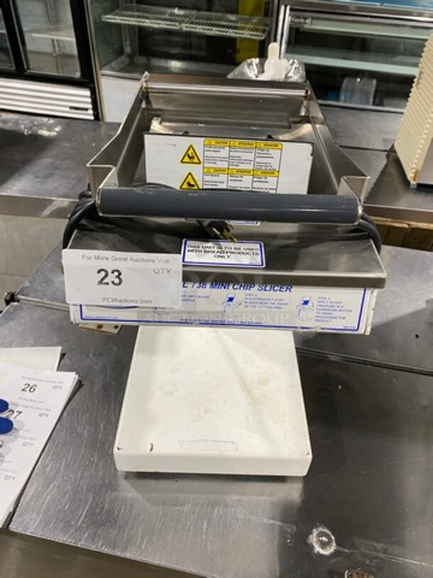 Oliver Commercial Countertop Mini Chip Slicer! Model: 738 SN: 188984 115V 60HZ 1 Phase - Image 1 of 7