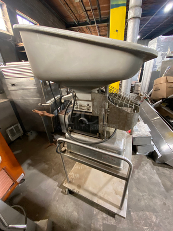 Hollymatic Commercial Food Portioning/ Patty Former Machine! On Equipment Stand! With Underneath Storage Space! All Stainless Steel! On Casters! WORKING WHEN REMOVED! Model: 54 SN: 58666 115V 60HZ 1 Phase - Image 3 of 11