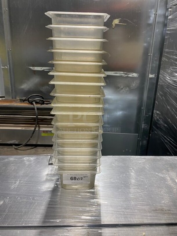 Cambro Clear Poly 1/6x4" Food Containers! 17x Your Bid! - Image 1 of 7