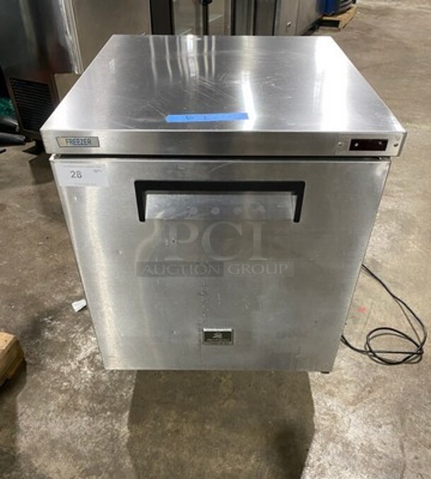 LATE MODEL! Kelvinator Commercial Single Door Lowboy/Worktop Freezer! All Stainless Steel! On Casters! Model: KCUC27F SN: 6264266312110460 115V 1 Phase! Working When Removed!