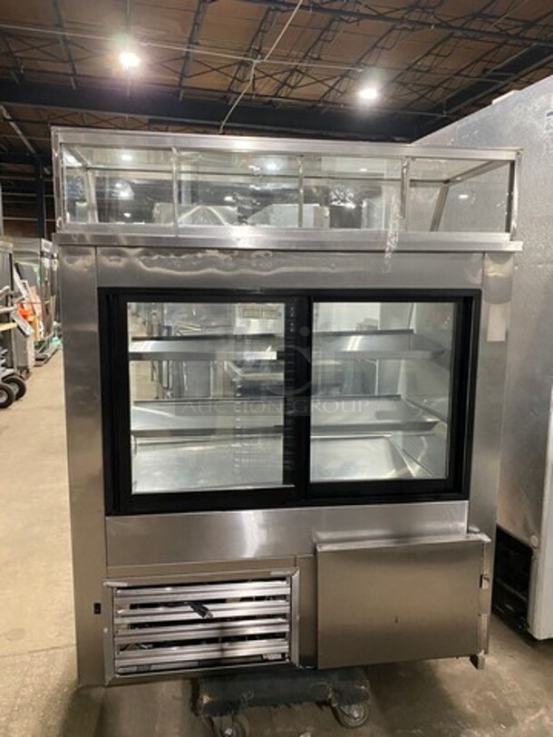 Cool Tech Commercial Refrigerated Deli Display Case Merchandiser! With Slanted Front Glass! With Sliding Rear Access Glass Doors! All Stainless Steel! Model: CMPH48SD SN: 113342 120V - Image 4 of 11