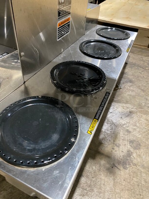Bunn Stainless Steel Commercial Countertop Coffee Brewer! With 6 Warmers! On Legs! 120/208-240V 1 Phase! Model: AXIOM 0/6 TWIN SN: AXTN034446! - Image 5 of 9