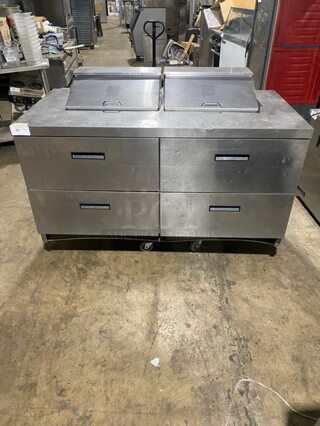 All Stainless Steel Commercial Refrigerated Sandwich/Salad Prep Table! With 4 Drawers Underneath!
