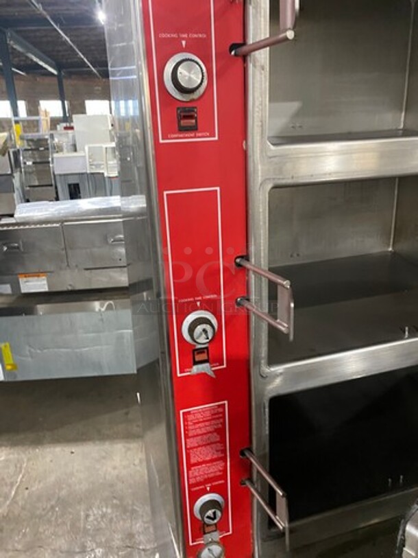 GREAT! Vulcan Commercial Triple Deck Pressure Steam Cooker! All Stainless Steel! On Legs! Model: VHL3G SN: 271155958 120V 60HZ 1 Phase - Image 7 of 11