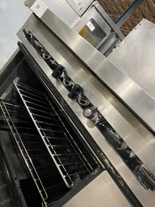 US Range Commercial Natural Gas Powered 6 Burner Stove! With Raised Back Splash! With Oven Underneath! All Stainless Steel! On Legs! - Image 8 of 10