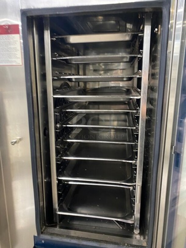 LATE MODEL! Alto Shaam CTP10-10E Stainless Steel Commercial! Electric Powered Combi Convection Oven w/ Stand! 208-240 Volts! 3 Phase! Mode CTP10-10E! Working When Removed! - Image 5 of 9