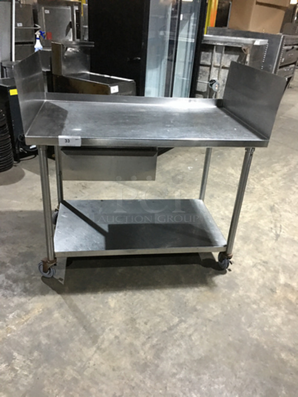 WOW! All Stainless Steel Work Top/Prep Top Table! With 1 Drawer! With Storage Underneath! With Back And Side Splashes! On Casters! - Image 8 of 8