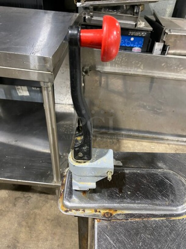 Solid Stainless Steel Work Top/ Prep Table! With Mounted Can Opener! On Legs! - Image 6 of 7