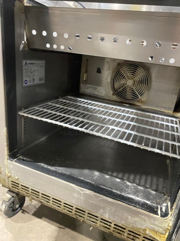 Everest Stainless Steel 1 Door Refrigerated Sandwich Prep Table On Casters! MODEL EPBR1 115V 1PH - Image 6 of 8
