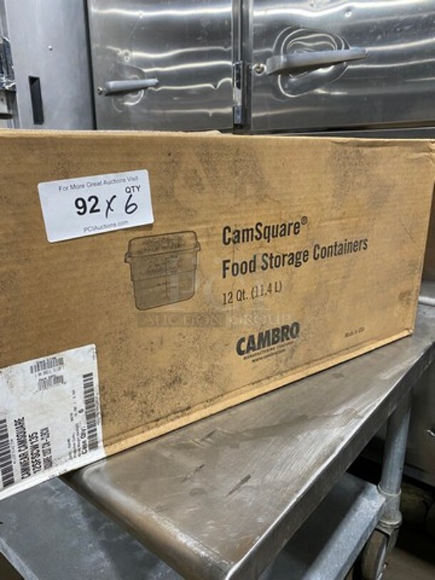 NEW! IN THE BOX! Cambro 12Qt Clear Poly Food Containers! 6 In A Box! 1 Box Per Number! 6x Your Bid!