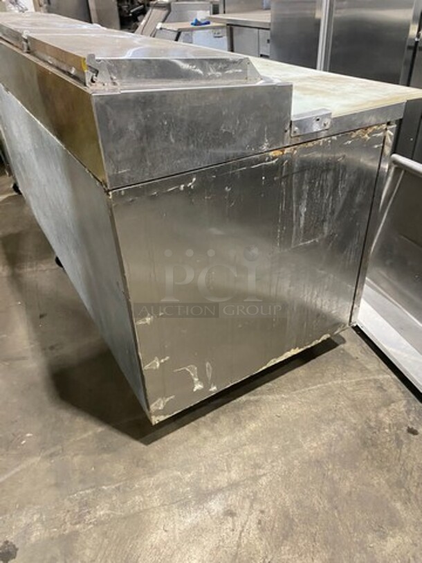 Blue Air Commercial Refrigerated Pizza Prep Table! With Commercial Cutting Board! With 3 Door Storage Space Underneath! Poly Coated Racks! All Stainless Steel! Model: BAPP93 SN: EUUBAPP930009 115V 60HZ 1 Phase - Image 3 of 11