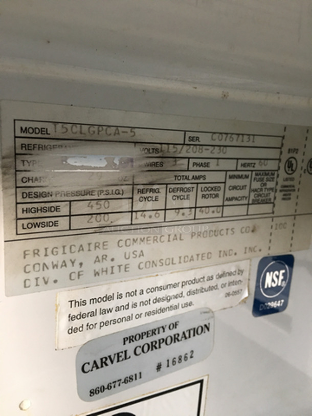 Frigidaire Commercial 2 Door Reach In Cooler Merchandiser! With View Through Doors! With Poly Coated Racks! On Legs! Model: T5CLGPCA-5 SN: C0767131 115/208/230V 60HZ 1 Phase - Image 8 of 8