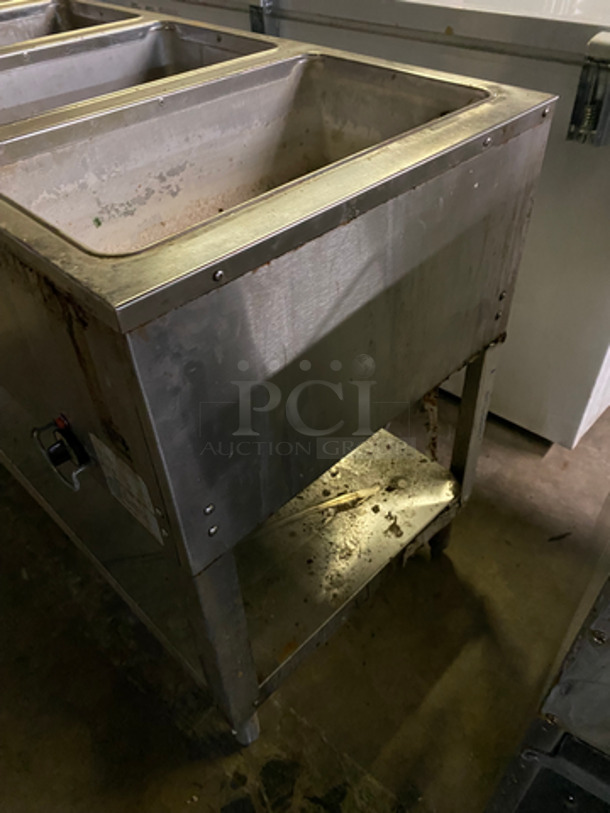 Duke 4 Well Steam Table! With Round Pan Adapter! With Storage Shelf Underneath! All Stainless Steel! On Legs! Model: E304M SN: 0214021 240V 60HZ 1 Phase - Image 3 of 10
