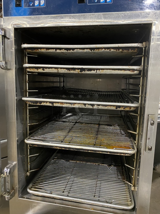 AUTO-SHAAM Stainless Steel 2 Door Halo Heat Holding Cabinet W/ Stainless Steel Trays! On Casters! Model 1000-UP Serial 1001310-000 208V-240V/60Hz/1 Phase! Working When Removed!  - Image 6 of 9