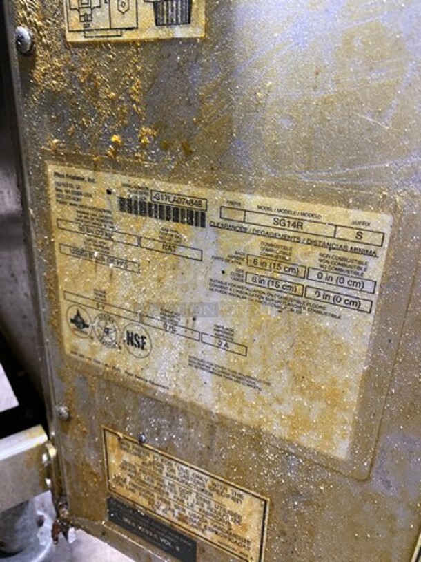 Pitco Commercial Natural Gas Powered Deep Fat Fryer! All Stainless Steel! On Casters! Model: SG14R SN: G17LA074848 - Image 7 of 8