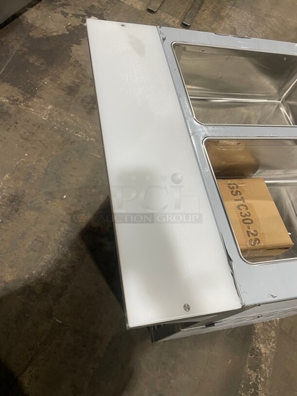 NEW! Scratch-N-Dent! Prepline Natural Gas Powered 2 Pan Sealed Well Hot Food Steam Table! With Sliding Door Enclosed Base! All Stainless Steel! On Legs! Model: GSTC30-2S SN: 2303202305120001! - Image 9 of 9