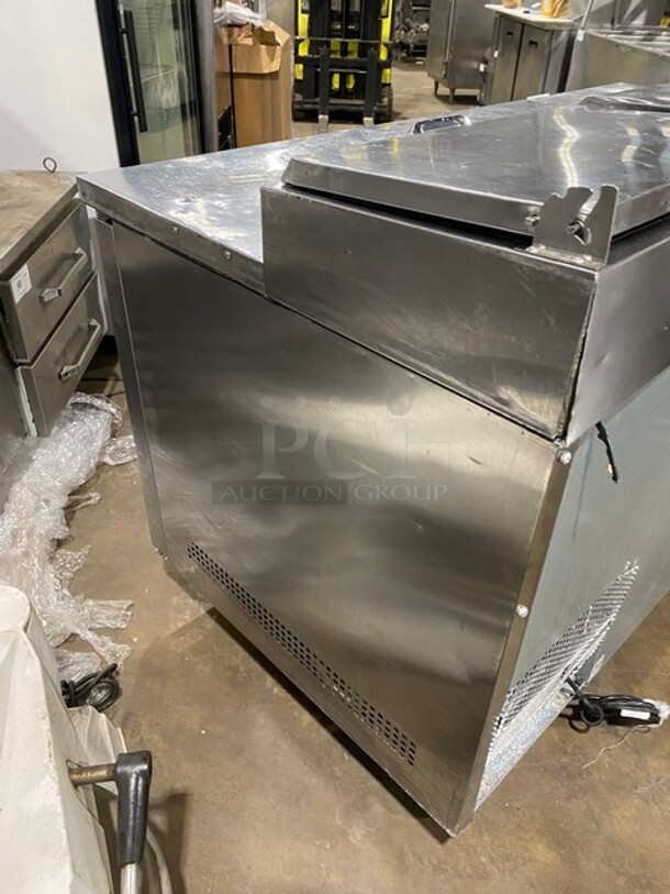 True Commercial Refrigerated Pizza Prep Table! With 2 Door Storage Space Underneath! All Stainless Steel! On Casters! Model: TPP67 SN:9419953 115V 1PH  - Image 3 of 9