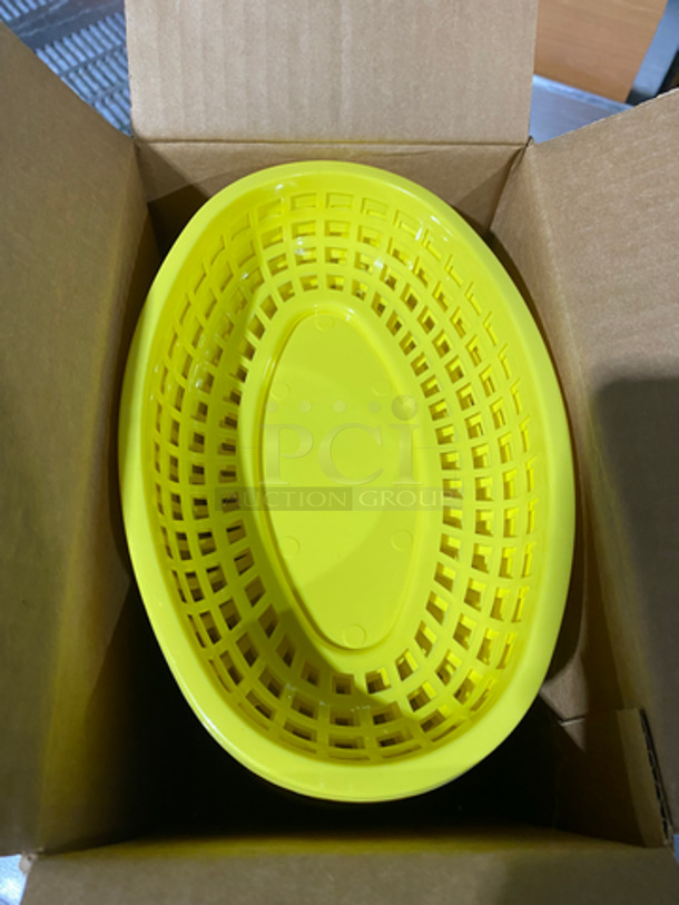 NEW! IN THE BOX! ALL ONE MONEY! 3DZ Tablecraft Yellow Poly Oval Fast Food Serving Baskets! - Image 3 of 6