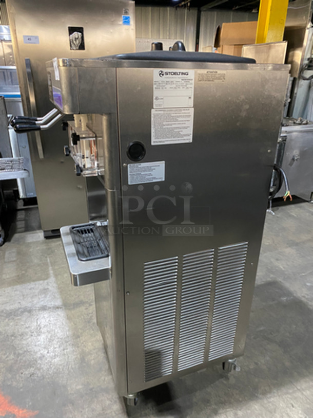 FAB! Stoelting Commercial AIR COOLED 2 Flavor Soft Serve Ice Cream/Yogurt Machine! All Stainless Steel! On Casters! Working When Removed! Model: F231309I2AD1 SN: 4208006J 208/240V 60HZ 3 Phase - Image 2 of 10