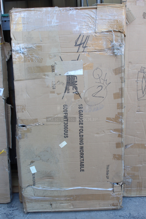BRAND NEW SCRATCH & DENT! Regency 30" x 60" 18-Gauge Stainless Steel Folding Work Table with Removable Undershelf. IN THE BOXES. 2x Your Bid - Image 2 of 2