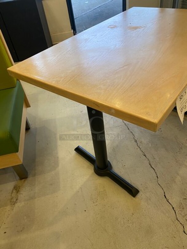NICE! Wooden Top Rectangular Table! With Black Metal Base! 3x Your Bid! - Image 2 of 8