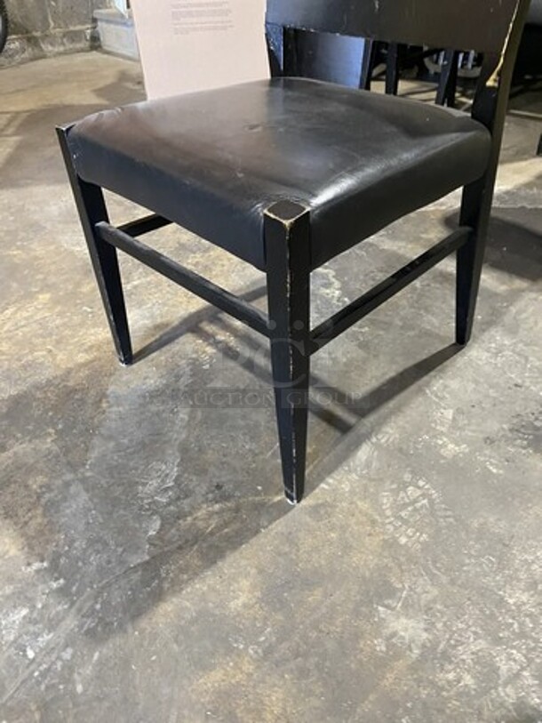 Wooden Style Dinning Chairs With Black Vinyl Seat! 8 X Your Bid! - Image 7 of 7