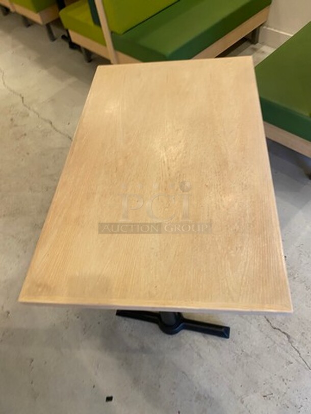 NICE! Wooden Top Rectangular Table! With Black Metal Base! 3x Your Bid! - Image 5 of 8