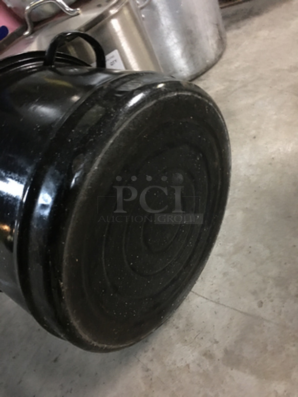 Black Coated Stock Pots! With Handles! With Lids! 2x Your Bid! - Image 5 of 5
