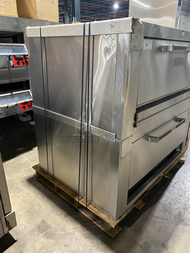 Hobart Commercial Natural Gas Powered Double Deck Pizza/ Baking Oven! All Stainless Steel! Model: HGS030T SN: 541003229 - Image 3 of 10
