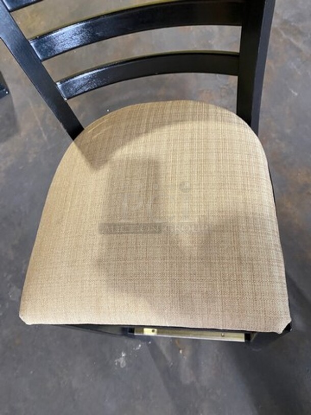 Cushioned Bar Height Chairs! With Wooden Frame! With Footrest! 2x Your Bid! - Image 5 of 6