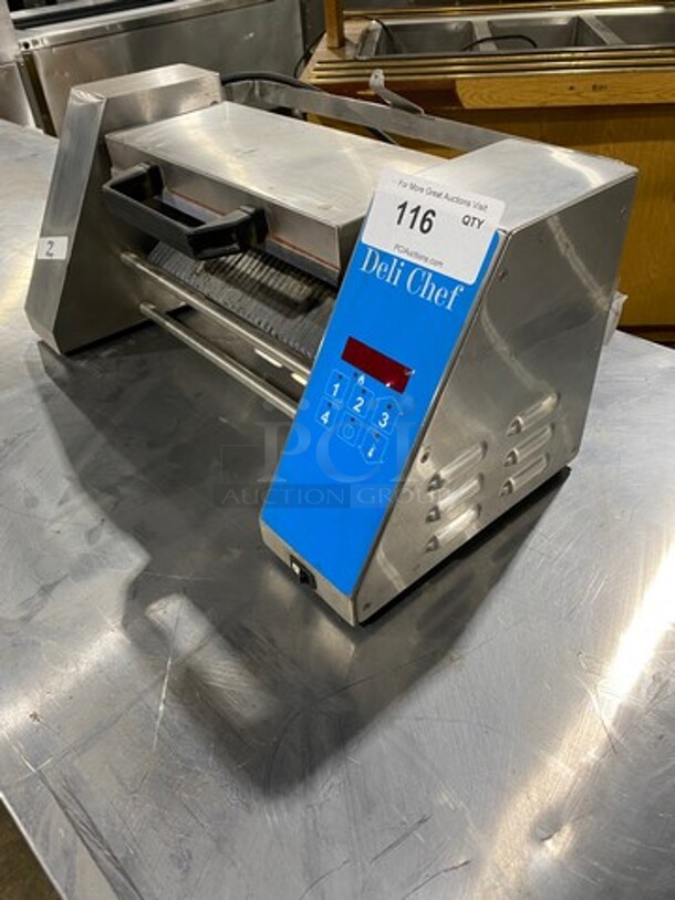 Deli Chef Commercial Countertop Electric Powered Panini/Sandwich Grill! Press With Ribbed Surface! All Stainless Steel! Model: A1 SN: A10146FG 120V - Image 2 of 8