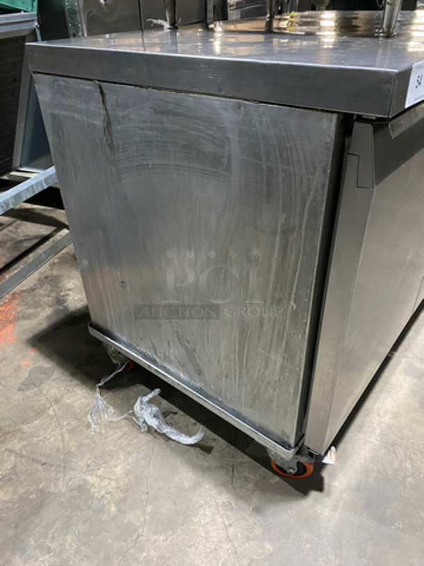 Continental Commercial 2 Door Worktop/Lowboy Freezer! With Poly Coated Racks! All Stainless Steel! On Casters! Model: SW48 SN: 150B0971 115V 60HZ 1 Phase - Image 2 of 8