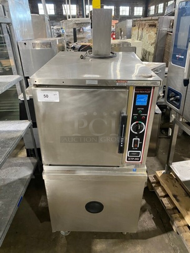 Market Forge Commercial Natural Gas Powered Single Cabinet Steamer! All Stainless Steel! On Legs! Model: ETP5G SN: 7623611CC5517