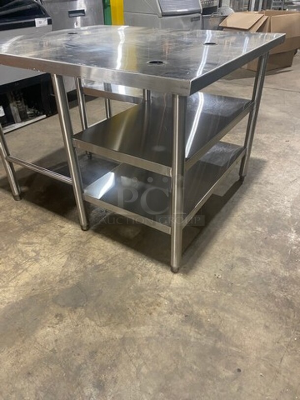 NICE! Wasserstrom Solid Stainless Steel Equipment Stand! With Shelf Storage Space Underneath! On Legs! - Image 4 of 9
